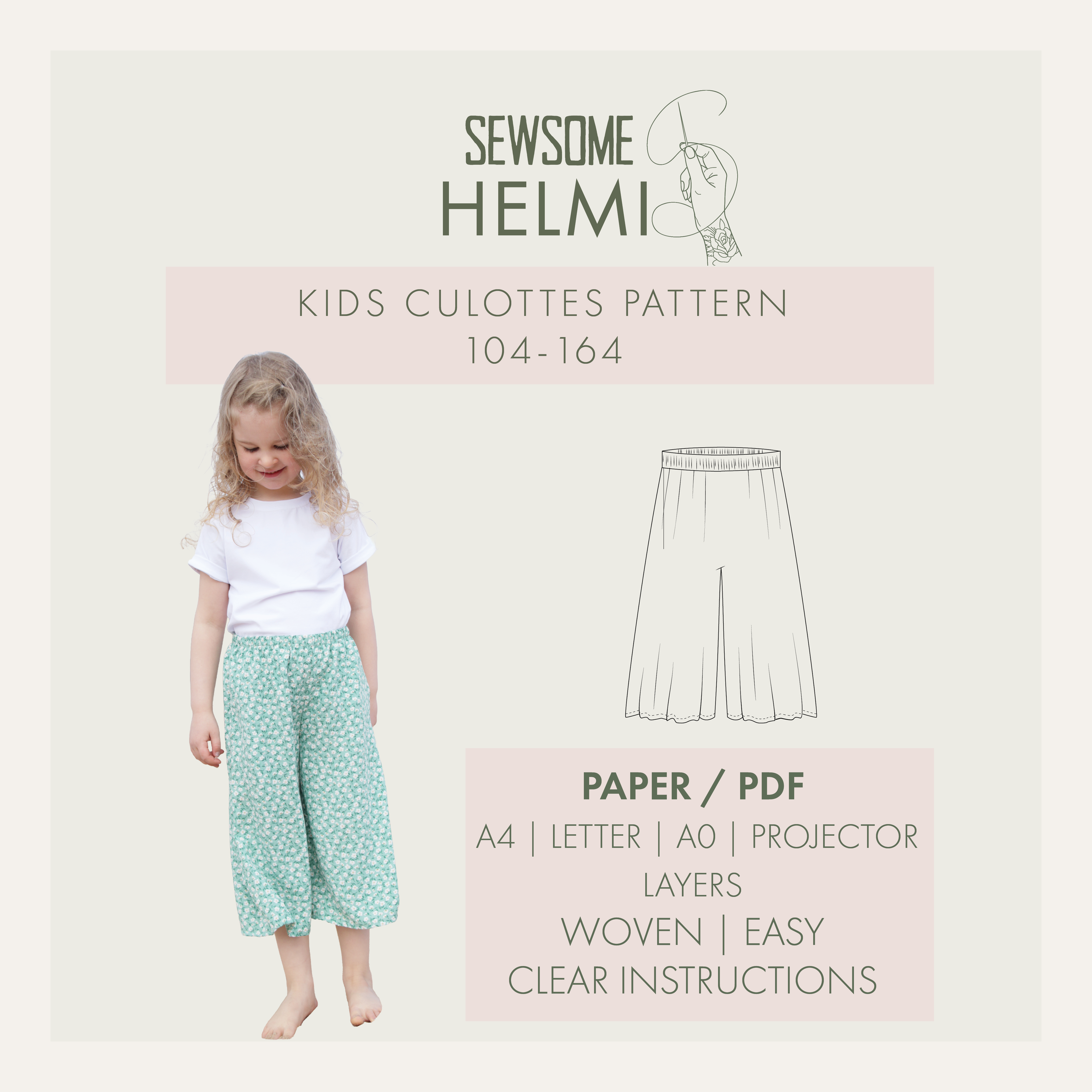 Helmi lasten housut 104-164 cm